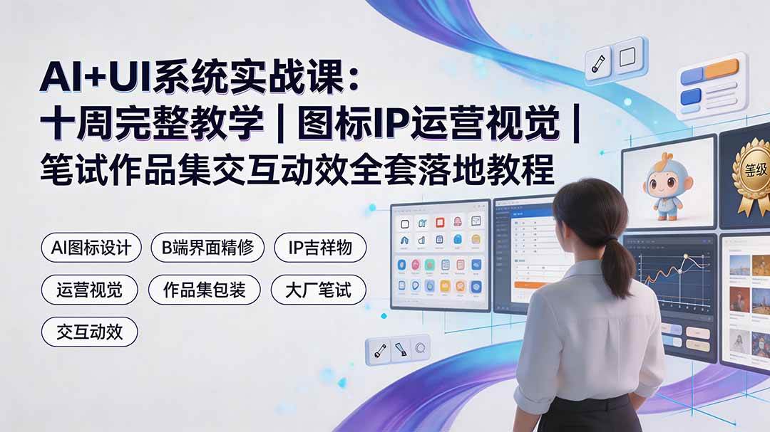 (19378期)AI+UI系统实战课:十周完整教学|图标IP运营视觉|笔试作品集交互动效全套落地教程-洛柒笔记 (19378期)AI+UI系统实战课:十周完整教学|图标IP运营视觉|笔试作品集交互动效全套落地教程-洛柒笔记