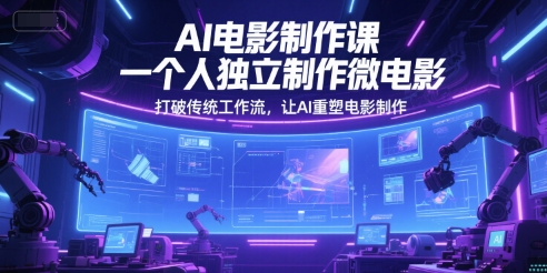 AI电影制作课，一个人独立制作微电影，打破传统工作流，让AI重塑电影制作-洛柒笔记