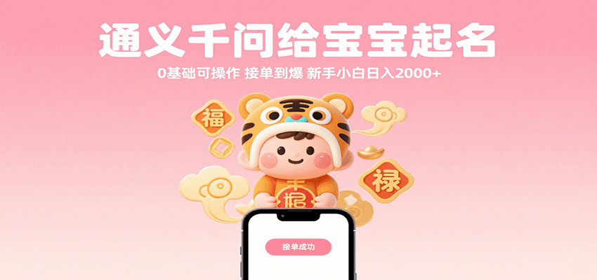 通义千问给宝宝起名 0基础可操作 接单到爆 新手小白日入2000+-洛柒笔记