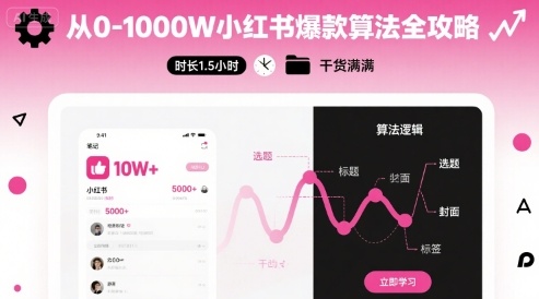 从0-1000W小红书爆款算法全攻略，时长1.5小时，干货满满-洛柒笔记
