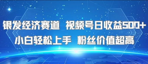 银发经济赛道 视频号日收益5张+ 小白轻松上手 粉丝价值超高-洛柒笔记