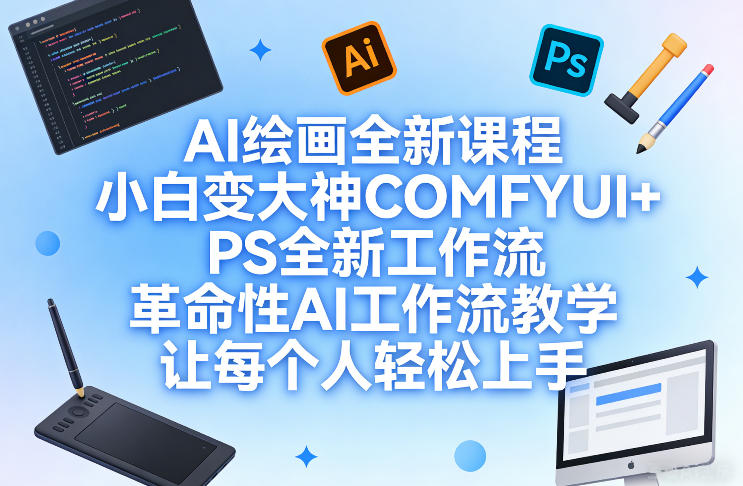 AI绘画全新课程，小白变大神COMFYUI+PS全新工作流，革命性AI工作流教学，让每个人轻松上手-洛柒笔记