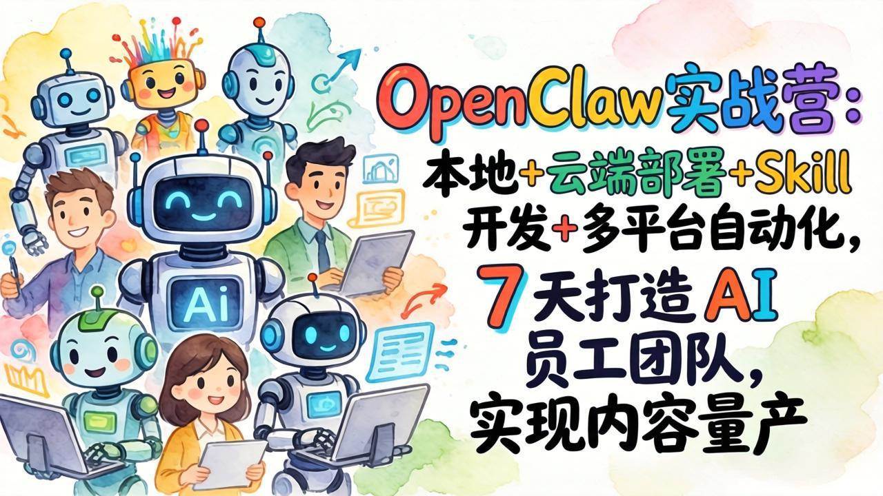 （17673期）OpenClaw实战营-更新：本地+云端部署+Skill开发+多平台自动化，7天打造AI员工团队+实现内容量产-洛柒笔记